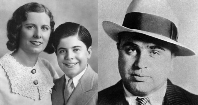 Mae Capone with her son and husband AI Capone