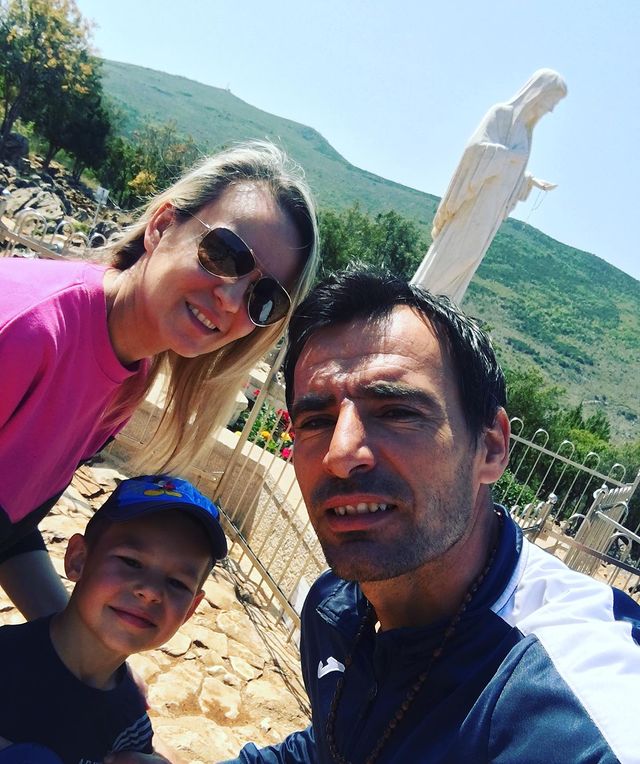 Ivan Dodig with his wife and son