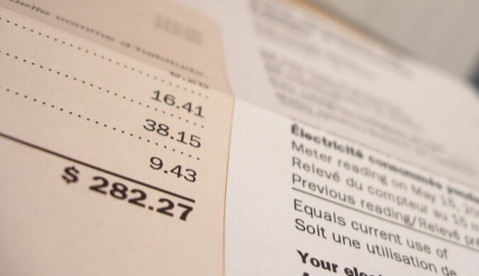 Close-up of an electricity bill